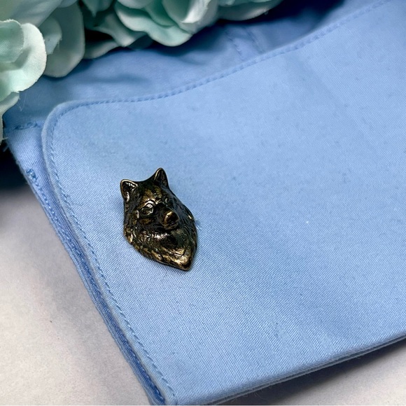 Vintage 3D Gunmetal Wolf Cufflinks - Picture 14 of 16